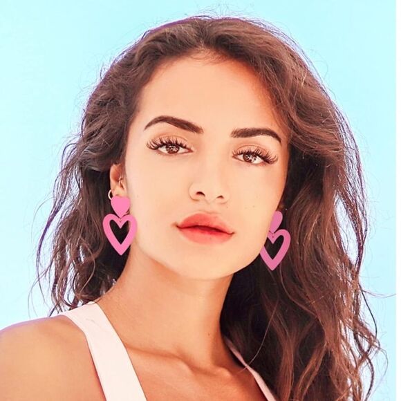 New Double Heart Dangle Heart Drop Earrings , Barbie , Mother's Day Gift - Picture 1 of 6